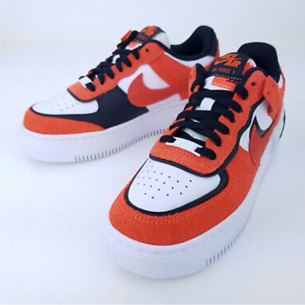 Nike Orange and Black Air Forces
